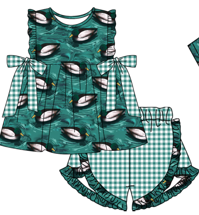 Baby Boy Girl Duck Sibling Matching Dress Romper Clothes Set ( Moq 5 Each style )