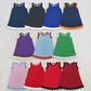 Sibling Baby Girls Kids Sleeveless Scallop Knee Length Dresses Cotton Clothes RTS