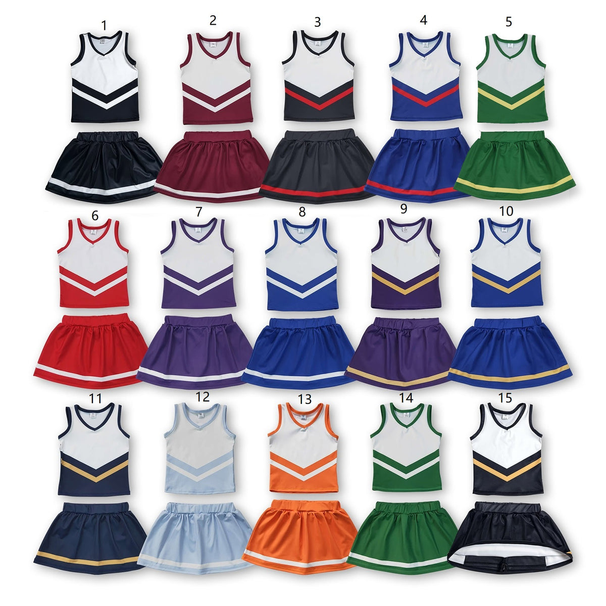 Sibling Baby Girls Kids Cheer Tops Skirts Shorts Team Sets Yoga Active Clothes RTS