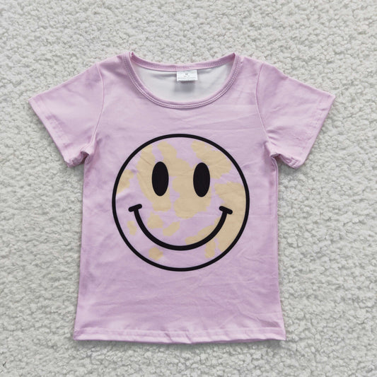 GT0192 Baby Girl Pink Short Sleeves Smile Shirt