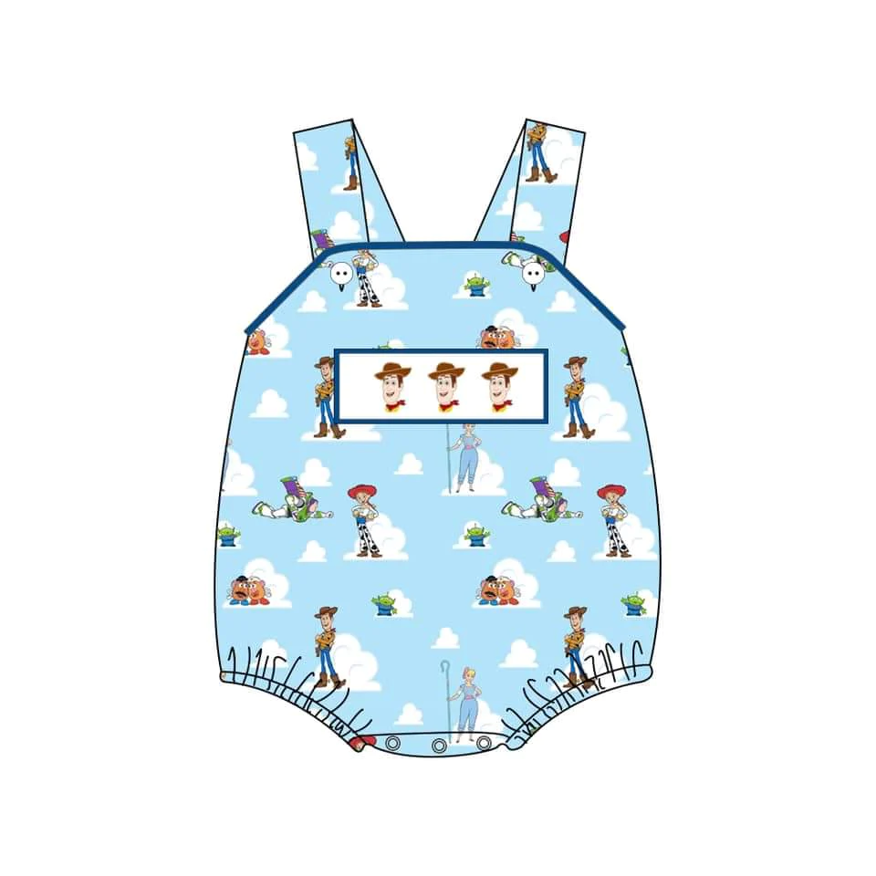 Moq 5 Pre-order Baby Boy Sleeveless Toys Summer Blue Bubble One Piece Romper