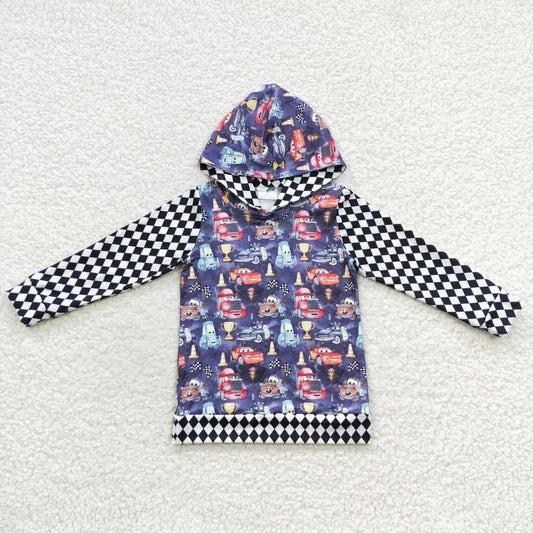 BT0253 Baby Boy Long Sleeves Cars Hoodie Shirt