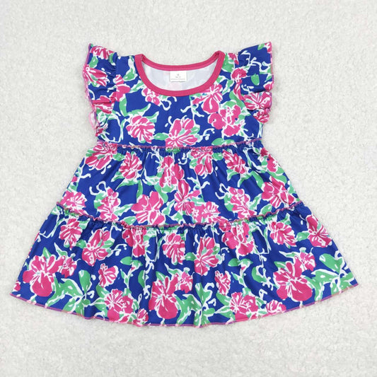 Baby Girl Flutter Sleeves Floral Tunic Tops