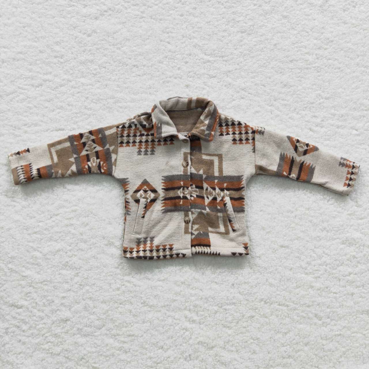 BT0279 Baby Kids Long Sleeves Western Aztec Cardigan Coat