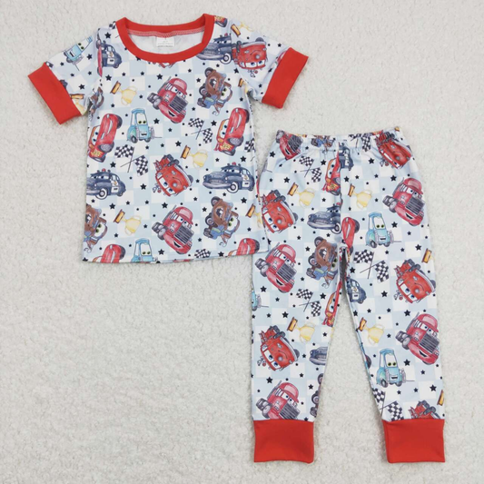 BSPO0315 Baby Boy Short Sleeves Cartoon Shirt Pants Set Pajamas