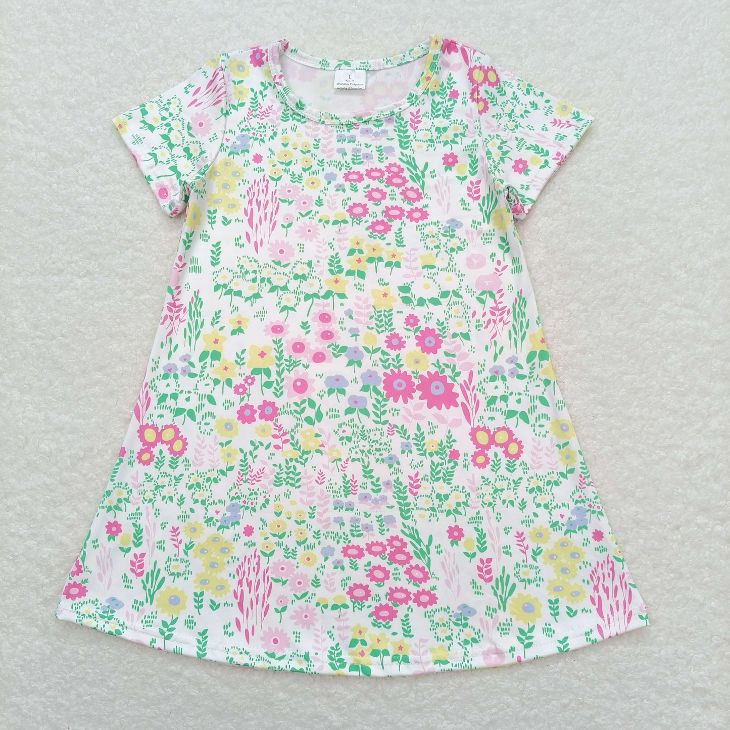 Baby Girl Short Sleeves Flower Summer Dress