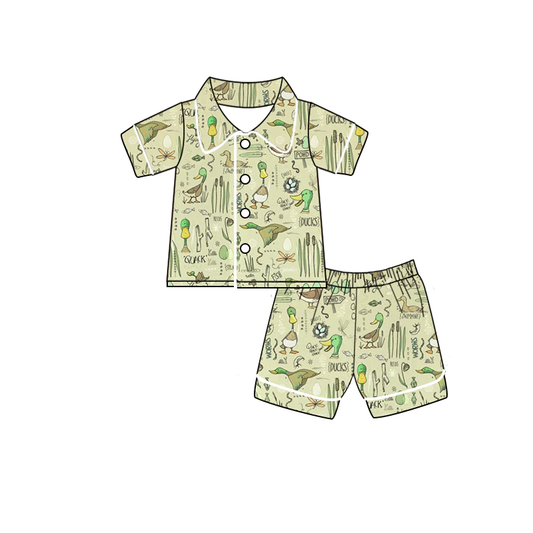 Moq 3 Pre-order BSSO0759 Baby Boy Short Sleeves Ducks Shirts Shorts Summer Set Pajamas