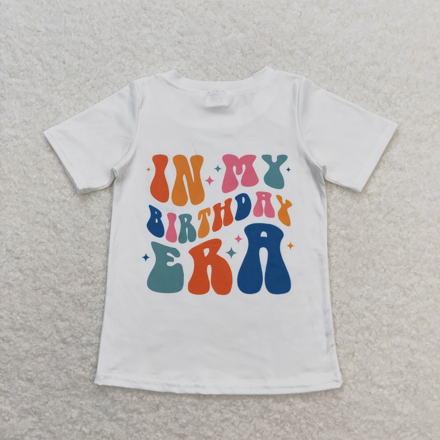 Baby Girl Short Sleeves Birthday Face Shirt Tops