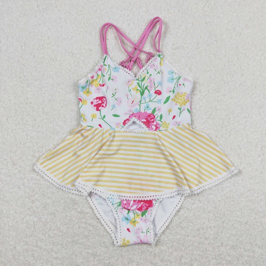 Baby Girl Floral Summer One Piece Swimsuit