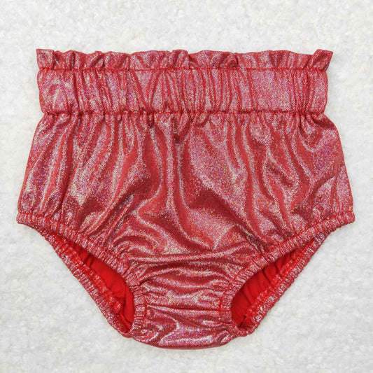 SS0114 Baby Girl Red Bummie Shorts