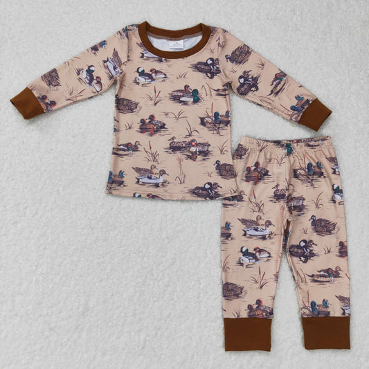 BLP0336 Baby Boy Long Sleeves Ducks Pants Pajamas Outfit