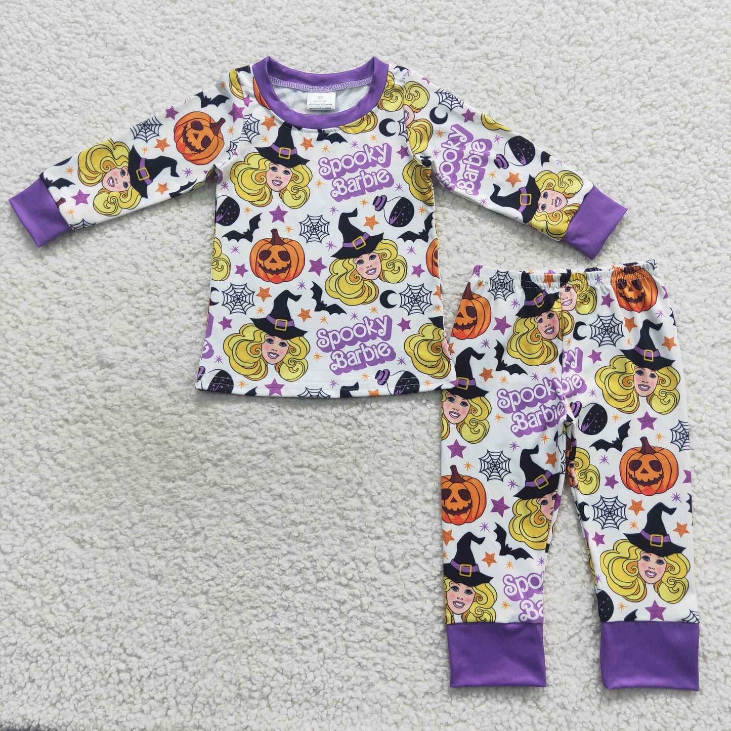 GLP0661 Baby Girl Long Sleeves Pants Halloween Pumpkin Doll Pajamas Outfit