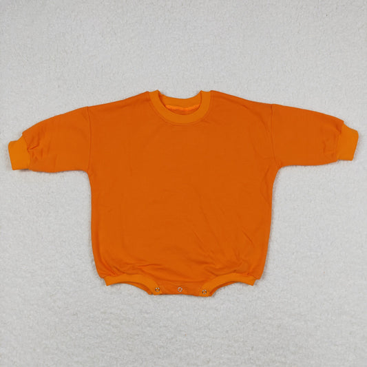 Baby Girl Long Sleeves Orange Cotton Sweater Romper