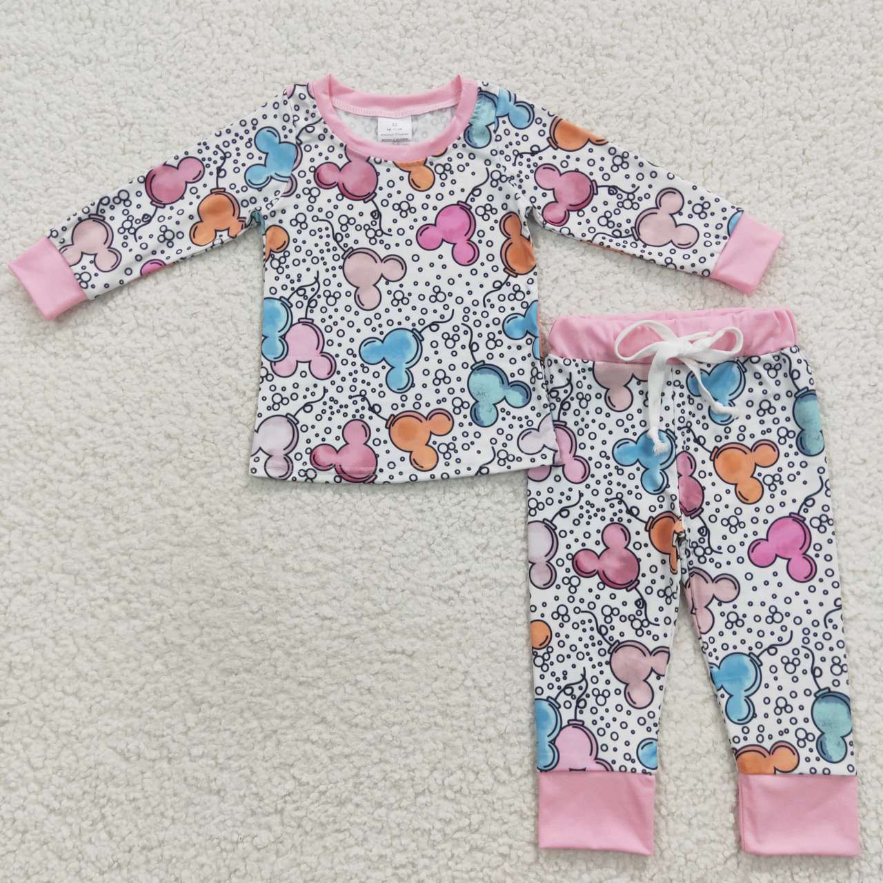 GLP0437 Baby Girl Long Sleeves Shirt Pants Cartoon Pajamas Outfit