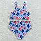 Baby Girl Bathing Suit Sleeveless Stars Tops Shorts Set July 4th Swimsuit
