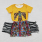 Promotion Baby Girl Summer Western Leopard Tassel Skirt Outfit RTS