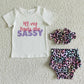 Promotion Baby Girl Sleeveless Sassy Tops Leopard Bummies Outfit RTS