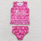 Promotion Baby Girls Kids Sleeveless Pink Shirt Hearts Shorts Swimsuit Outfit RTS
