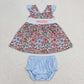 Baby Girl Summer Embroidery I Love Daddy Flower Camo Tunic Bummie Sibling Set RTS