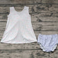 No moq Pre-order Baby Girl Floral Open Back Tops Blue Bummie Shorts Set