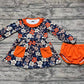 Baby Girl Fall Floral Tunic Orange Bummie Set