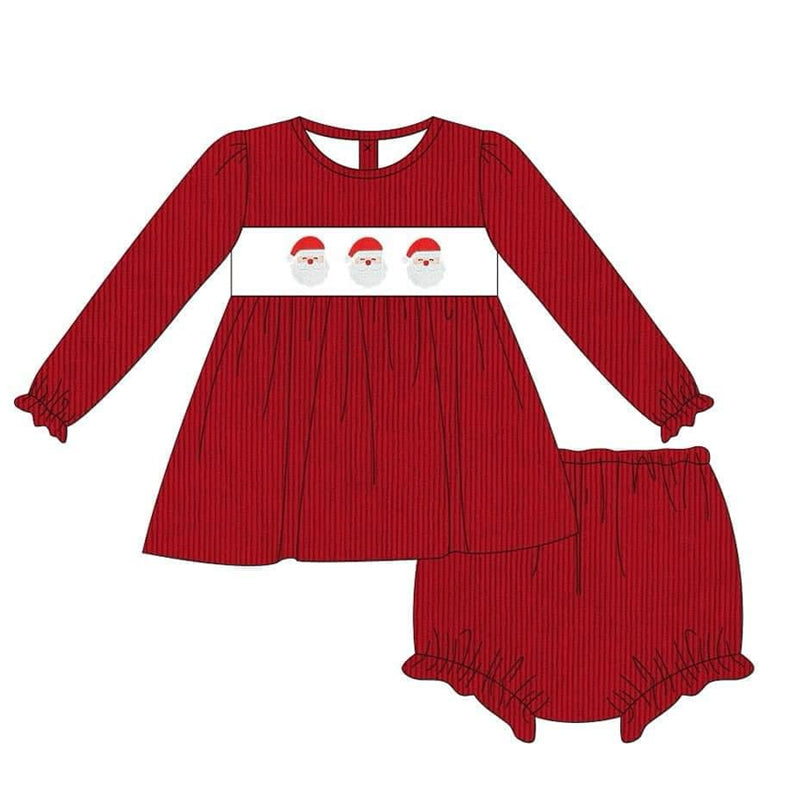 Pre-order Baby Girl Christmas Santa Tunic Bummie Set