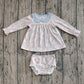 Baby Girl Long Sleeves Flower Tunic Bummies Shorts Blue Clothes Set RTS