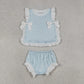 Sibling Baby Girls Kids Plaid Tops Bummie Shorts Sets Summer Clothes RTS