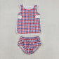 Sibling Baby Boys Girls Kids Plaid Tops Bummie Shorts Sets Summer Clothes RTS