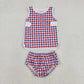 Sibling Baby Boys Girls Kids Plaid Tops Bummie Shorts Sets Summer Clothes RTS