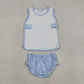 Sibling Baby Boys Girls Kids Plaid Tops Bummie Shorts Sets Summer Clothes RTS