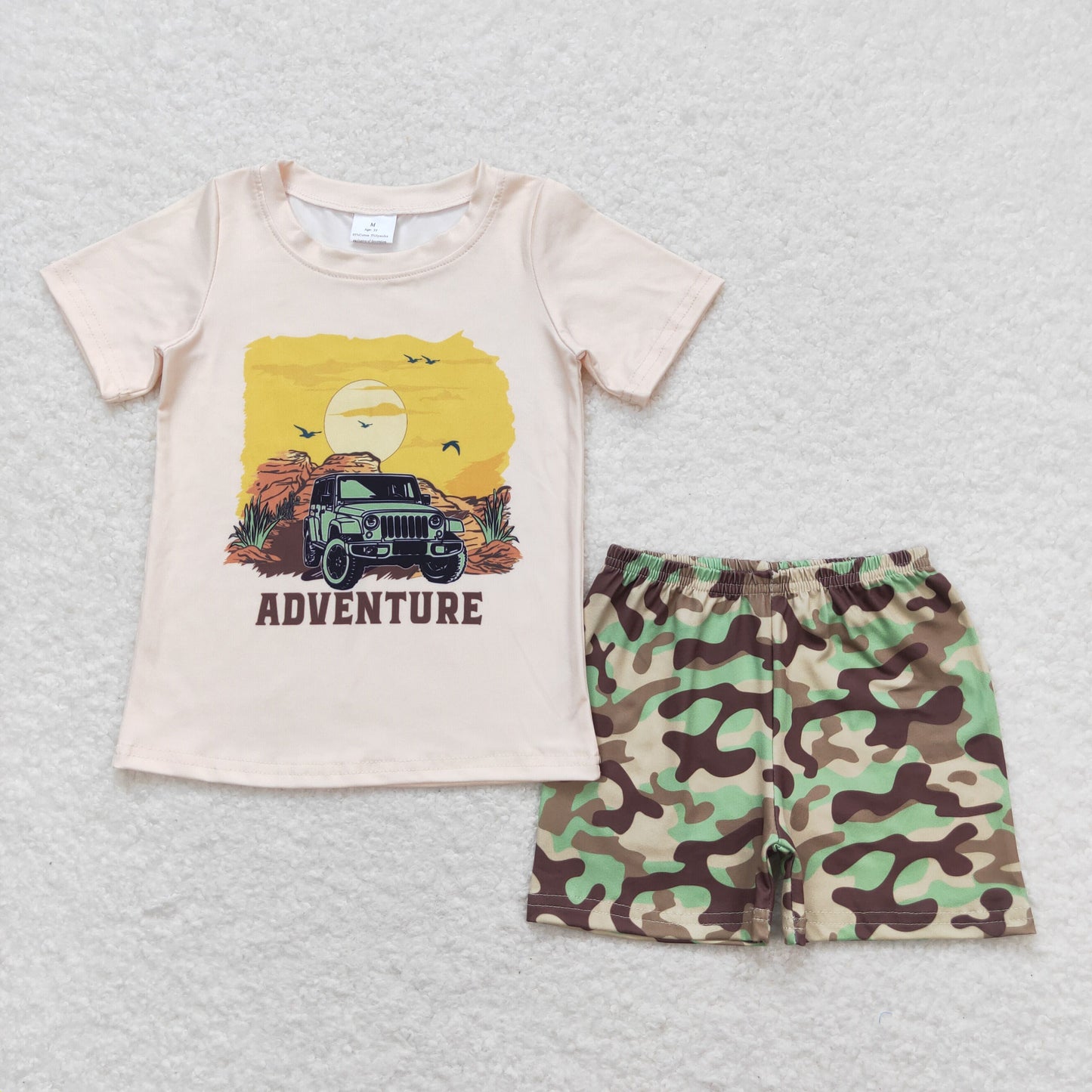 Baby Boy Short Sleeves Adventure Shirt Camo Shorts Summer Set
