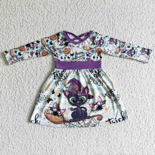 Promotion Baby Girl Halloween Cat Pumpkin Dress