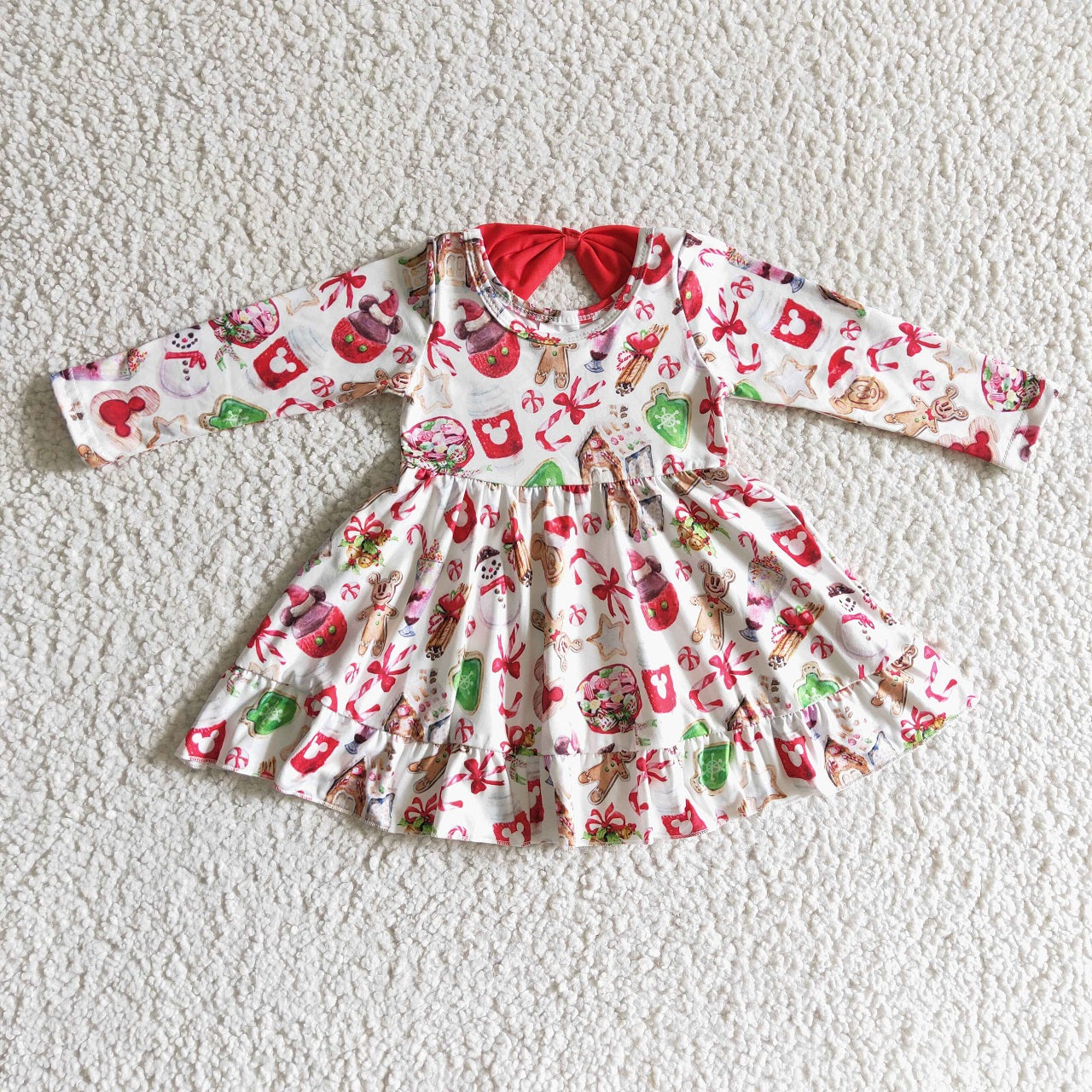 Promotion Baby Girl Christmas Cartoon Twirl Dress