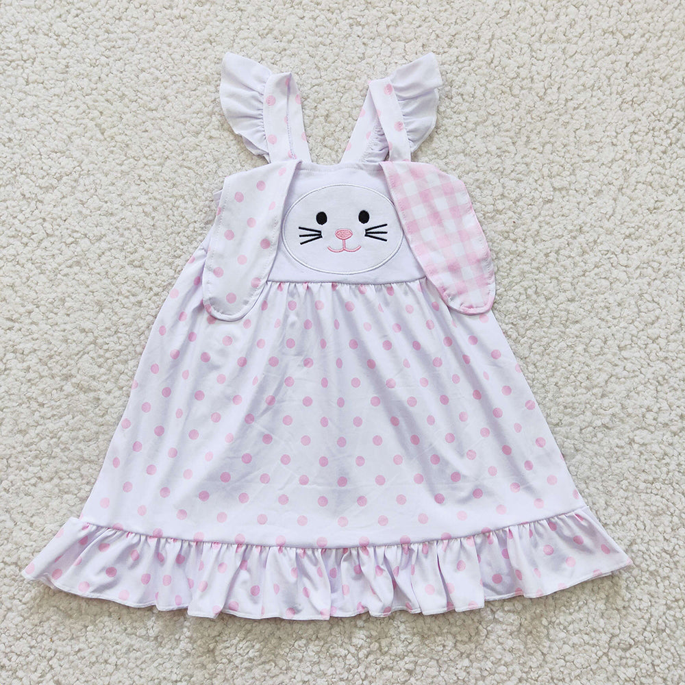 Baby Boy Girl Embroidery Easter Rabbit Ears Sibling Romper Dress Set