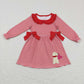 Baby Girl Valentines Embroidered Dogs Hearts Red Stripes Sibling Romper Dress Clothes Set