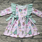 Baby Girl Christmas Face Bows Plaid Pink Dress