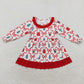 Sibling Baby Girls Kids Candy Cane Christmas Ruffle Knee Length Dresses RTS
