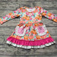 Baby Girl Long Sleeves Pumpkin Flower Pocket Dress