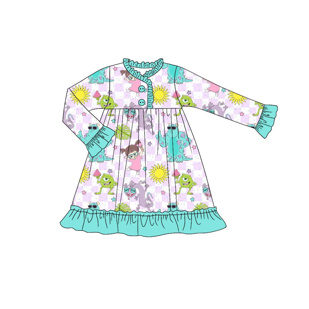 Preorder Baby Girl Long Sleeves Cartoon Dress