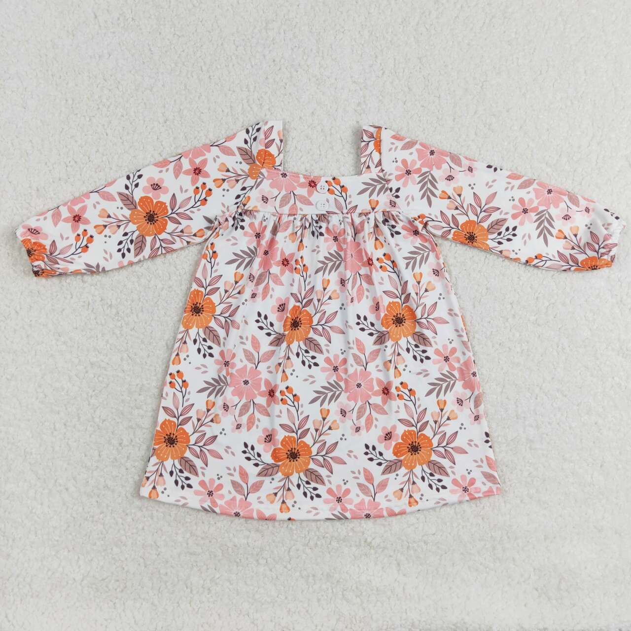 Sibling Baby Girls Kids Long Sleeves Flowers Knee Length Dresses RTS