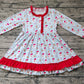 Baby Girl Christmas Santa Candy Cane Ruffle Dress