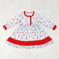 Baby Girl Christmas Santa Candy Cane Ruffle Dress