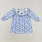 Baby Girl Thanksgiving Embroidery turkey Floral Sibling Dress Clothes Set
