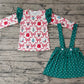 Baby Girl Long Sleeves Christmas Bows Gifts Tunic Suspender Skirt Set