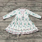 Baby Girl Long Sleeves Christmas Tree Gifts Gown Dress