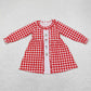 Baby Girl Checkered Santa Christmas Sibling Romper Dress Clothes Set