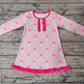 Baby Girl Long Sleeves Christmas Tree Pink Dress