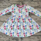 Baby Girl Long Sleeves Cartoon Twirl Dress