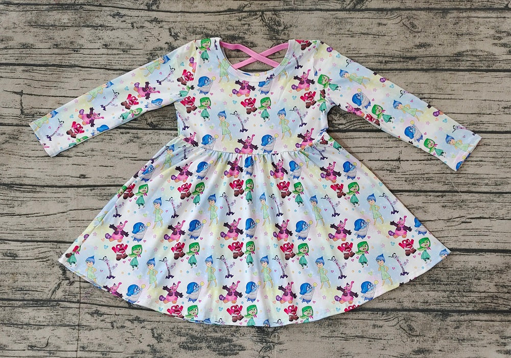 Baby Girl Long Sleeves Cartoon Twirl Dress